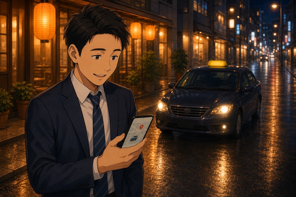 スマホの地図で代行車の接近が分かり、安心して待つお客様