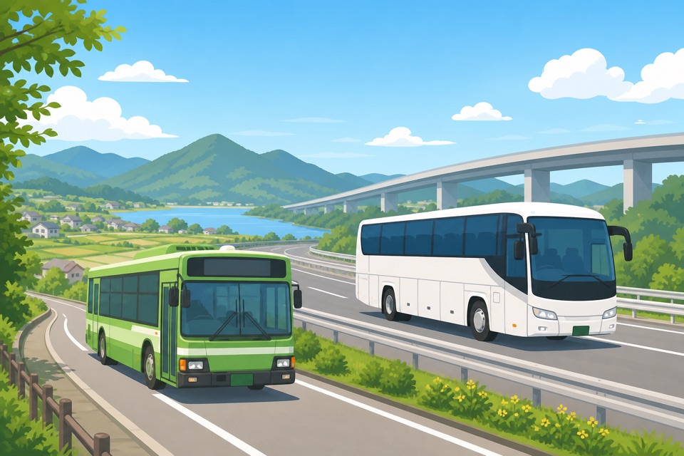 地方路線バスと高速バス